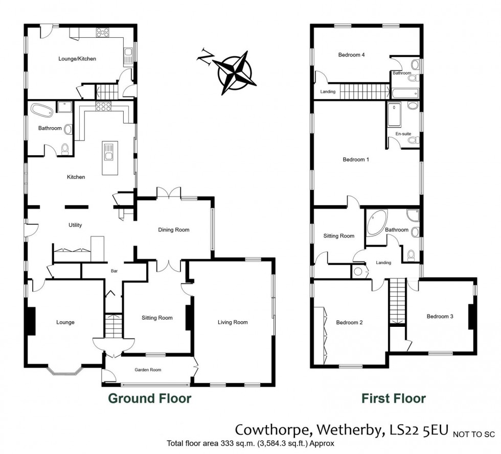 Floorplan for Cowthorpe, Warfield Lane, LS22 